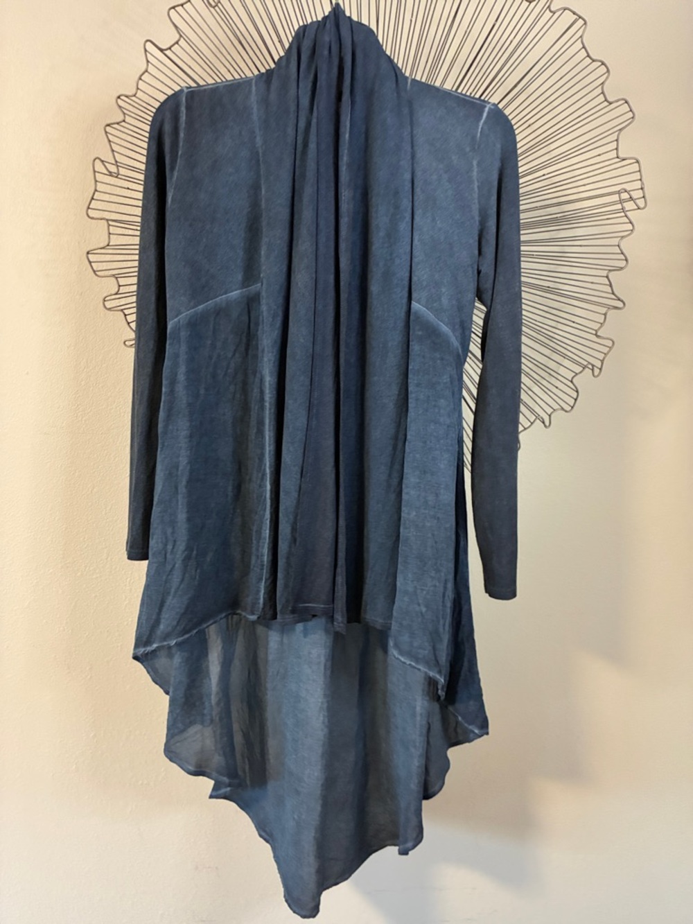T Party Cardigan Duster Denim Blue Wash Size M